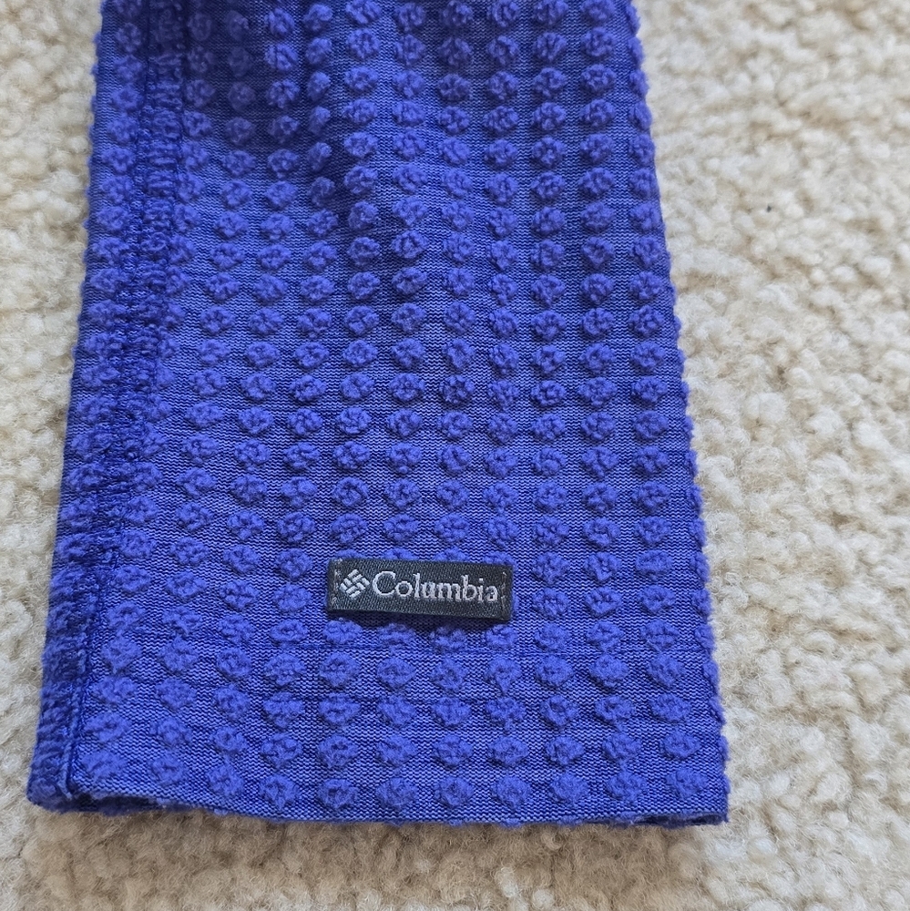 🌈Columbia Woman's 1/2 Zip Neck Waffle Knit Pullover Sweater Purple Blue Size XS - Picture 7 of 8